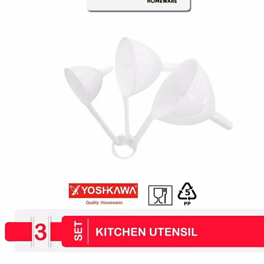 Corong Air Set Putih 3 Ukuran Kecil Sedang Besar Plastik Awet Kuat Murah Tebal Tahan Panas Serbaguna