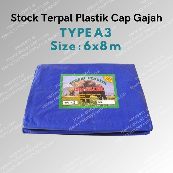 Terpal Plastik A3 Ukuran 6X8 Meter Merk Cap Gajah