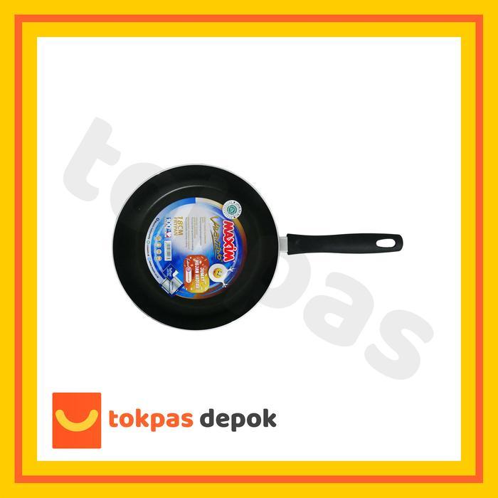 Teflon Maxim Valentino Ukuran 18 20 Cm Wajan Penggorengan Anti Lengket Hitam Merah Kitchenware