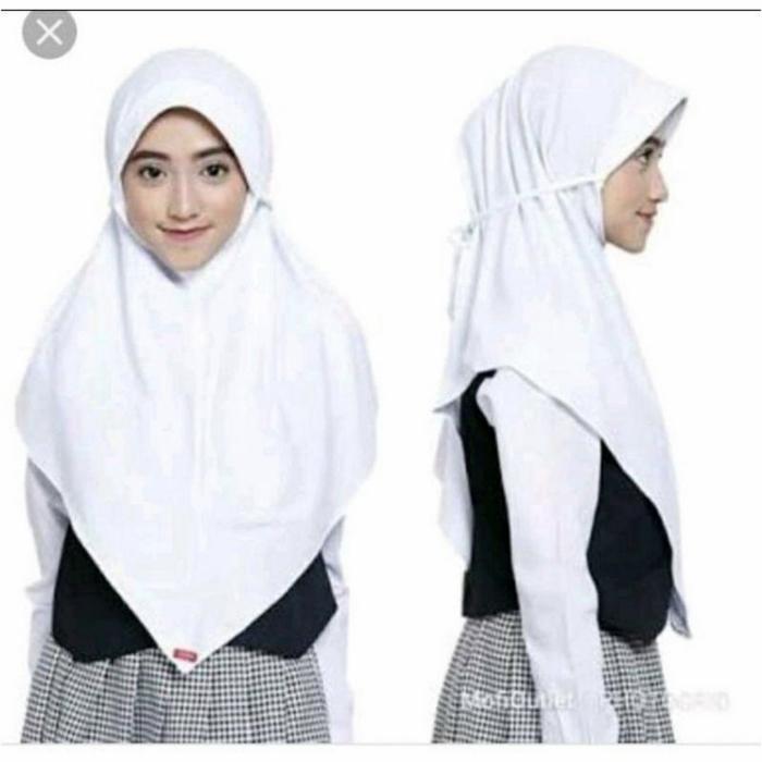 ORIGINAL Bergo sekolah zoya warna putih jilbab instan zoya putih kain kaos READY STOCK
