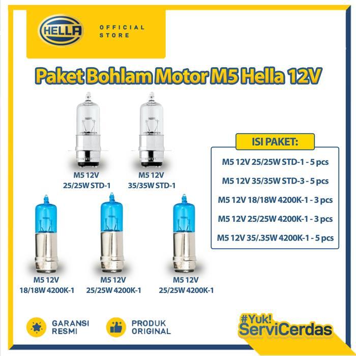 Paket Bohlam Motor M5 Hella 12V - Lampu Motor