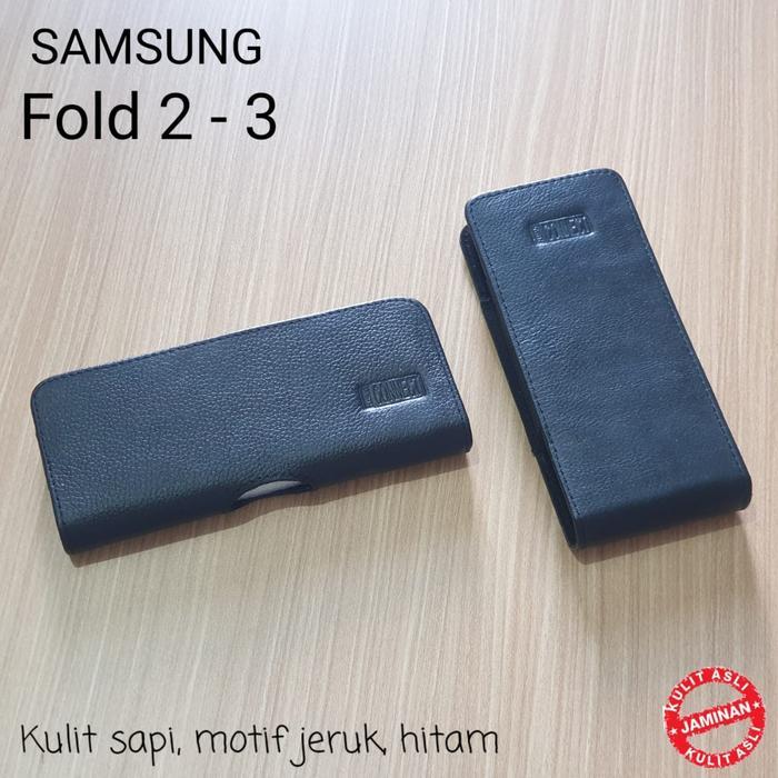 Sarunh Hp Samsung Galaxy Z Fold 2 Kulit Asli Slot Vertikal Horizontal