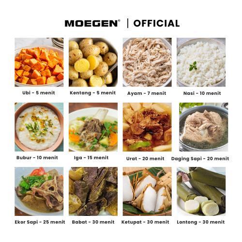 Moegen Panci Presto 4 Liter Pelunak Daging Presto Original Serbaguna