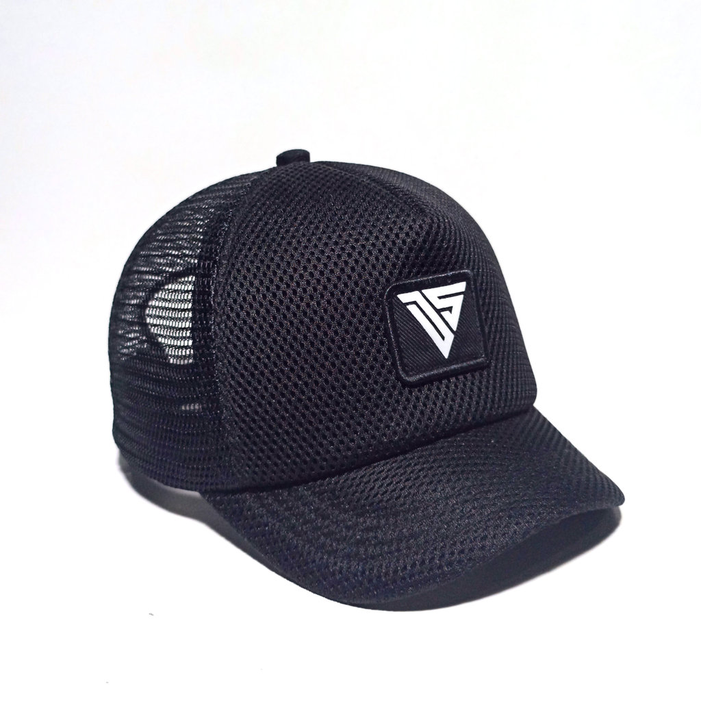 Topi Trucker lidah Pendek Topi Pria Trucker Jaring Black Topi jaring Pria