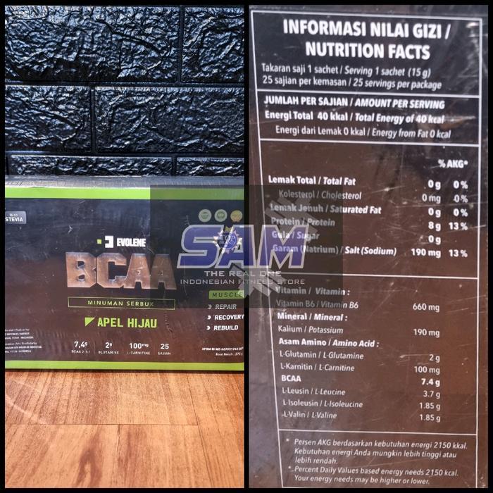 Suplemen Fitness Evolene Bcaa 25 Sachet Serving Powder Malang Promo