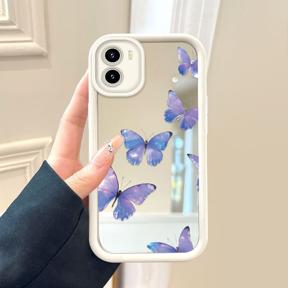 Casing Hp Untuk VIVO Y15S Y01 Y01A Y15A Y15C Cermin Softcase Case Phone Kesing Kupu 1315 JZ