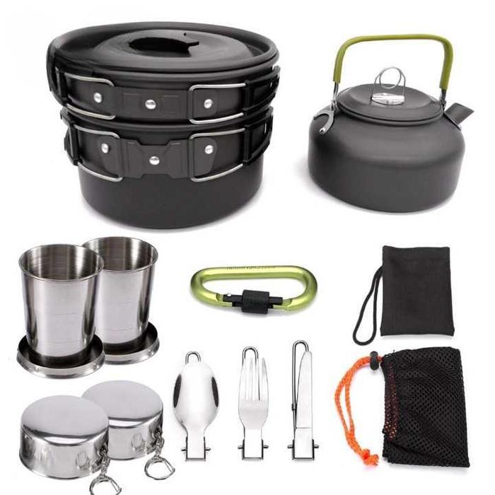 Cooking Set Alat Masak Camping Kompor Outdoor Portable Nesting DS308 Perlengkapan Masak Camping