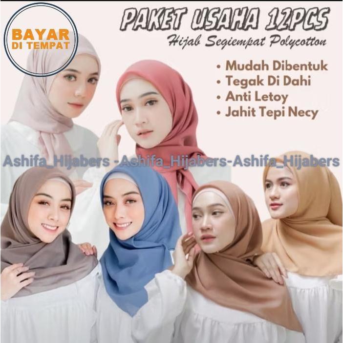 Grosir Paket Usaha Bella Square Isi 12Pc / Paket Usaha Jilbab Bella Square / Paket Usaha Hijab Bella