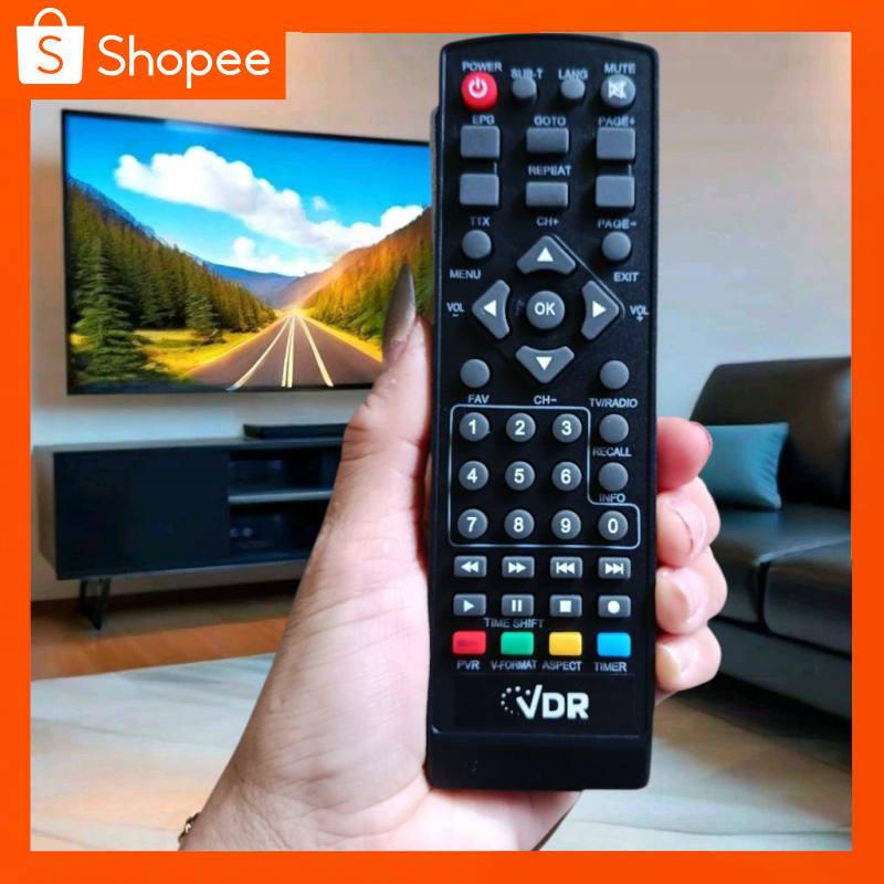 VDR Remot Remote Set Top Box STB DVB-T2 Pengganti Tanpa Setting VDR V-21-DVB MULTIMEDIA PLAYER RECEI