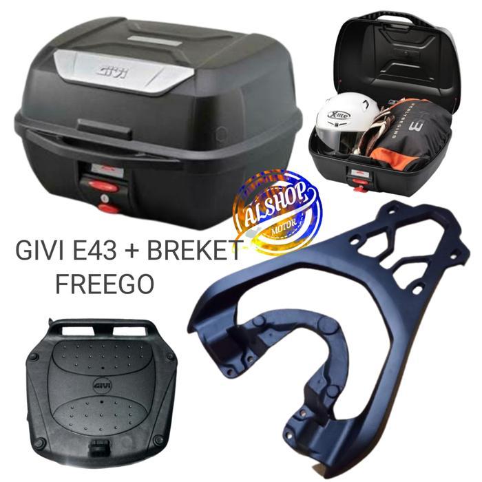 BERKUALITAS PAKETAN BOX GIVI E 43 E43 NTL DAN BREKET BOX YAMAHA FREEGO FREGO Fullface Helm