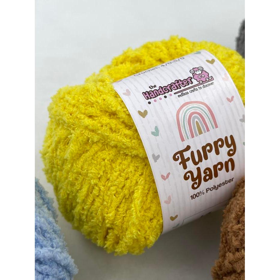 Benang rajut furry yarn bulu soft polyester