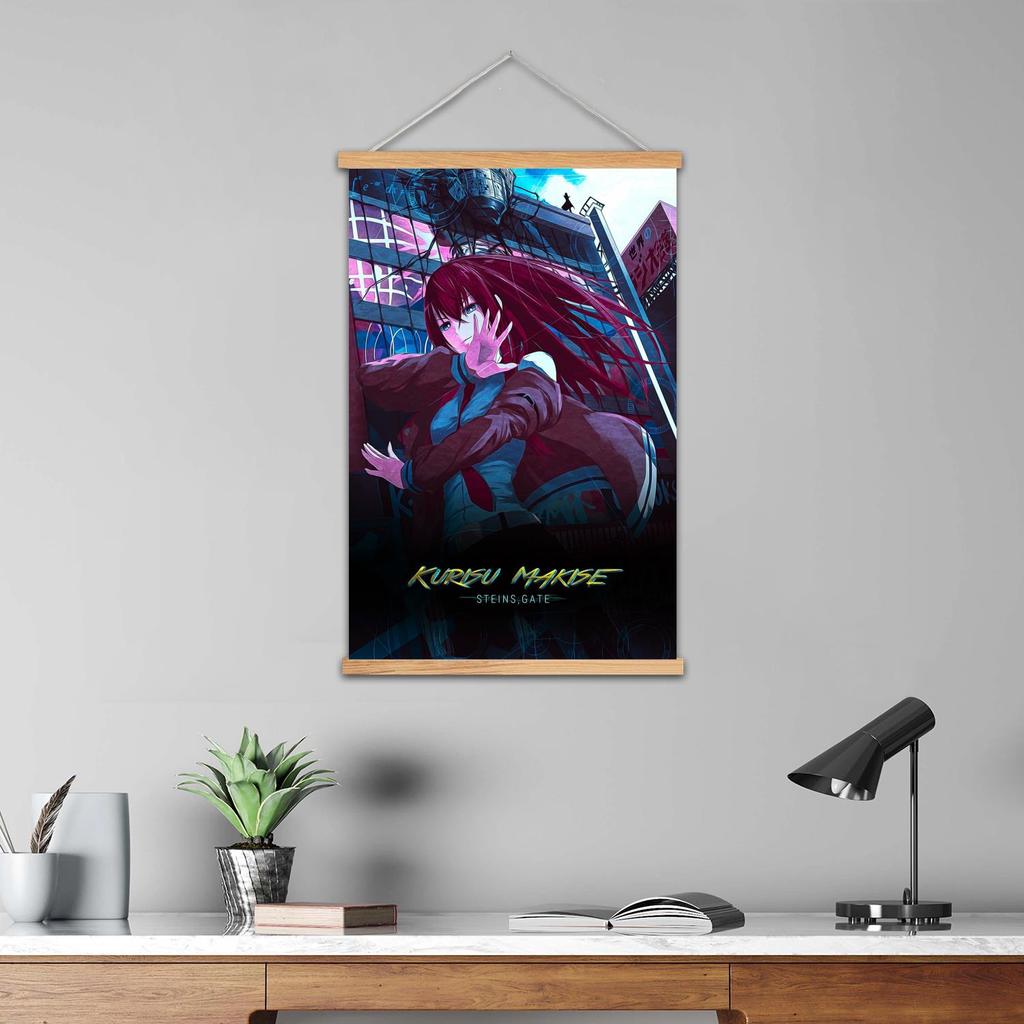 Steins Gate Anime Framed Wall Painting Canvas Art Poster and Wall Art, Modern Family Bedroom Decor,