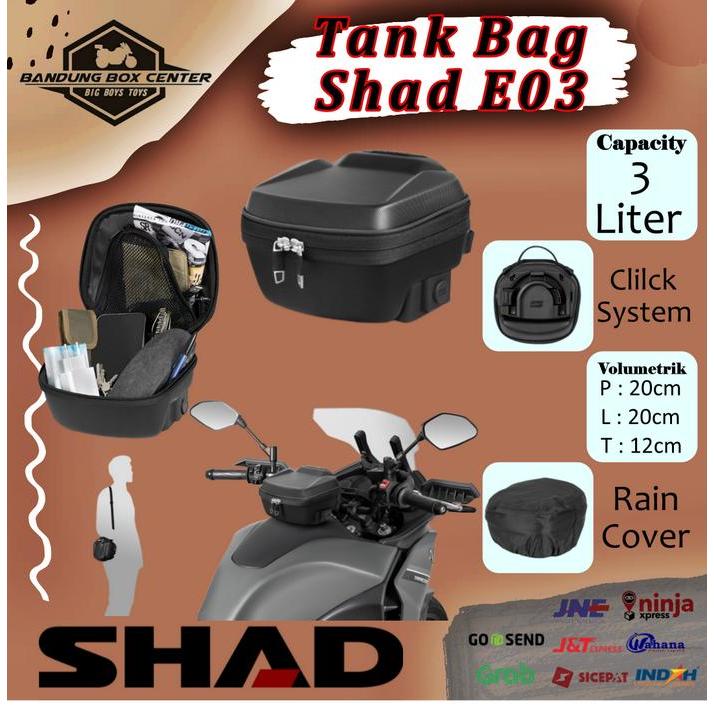 Tankbag Shad E03 E09 Tr15 Tas Tanki Shad Tank Bag Yamaha R25 Mt25 Terbaru 