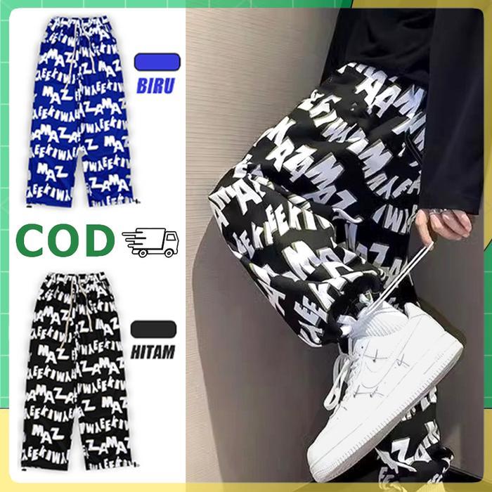 NewCelana Panjang Hip Hop Style Baggy Pants Oversize Celana Longgar Celana Panjang Olahraga Pria