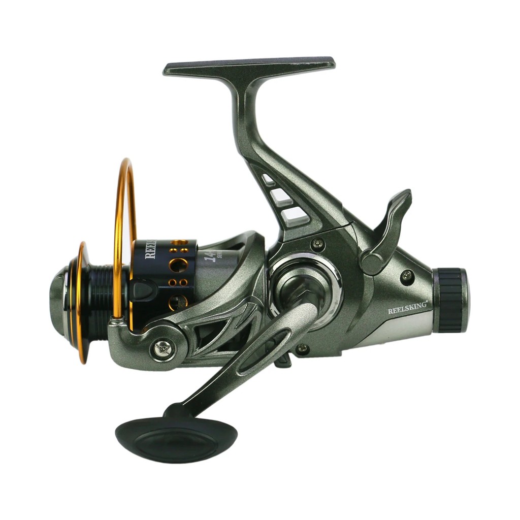 Double Spool 14+1BB Metal Spool Double Brake Reel Spinning Reel Gear Ratio 4.9:1 Left/Right Hand