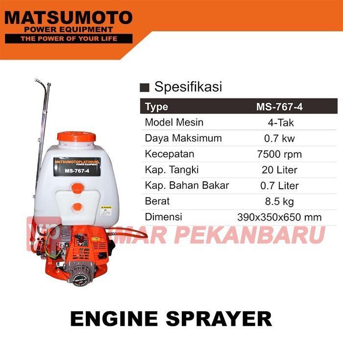 (Mdcr) Mesin Semprot Hama / Knapsack / Sprayer Mist Blower Ms 767 4 Matsumoto