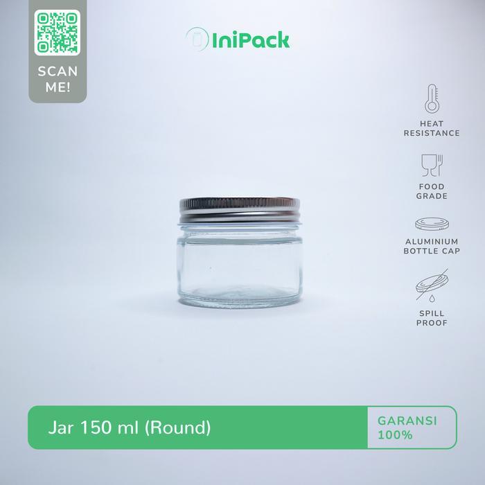 Toples Jar Kaca 150 Ml / Botol Toples Kaca 150 Ml Tutup Aluminium