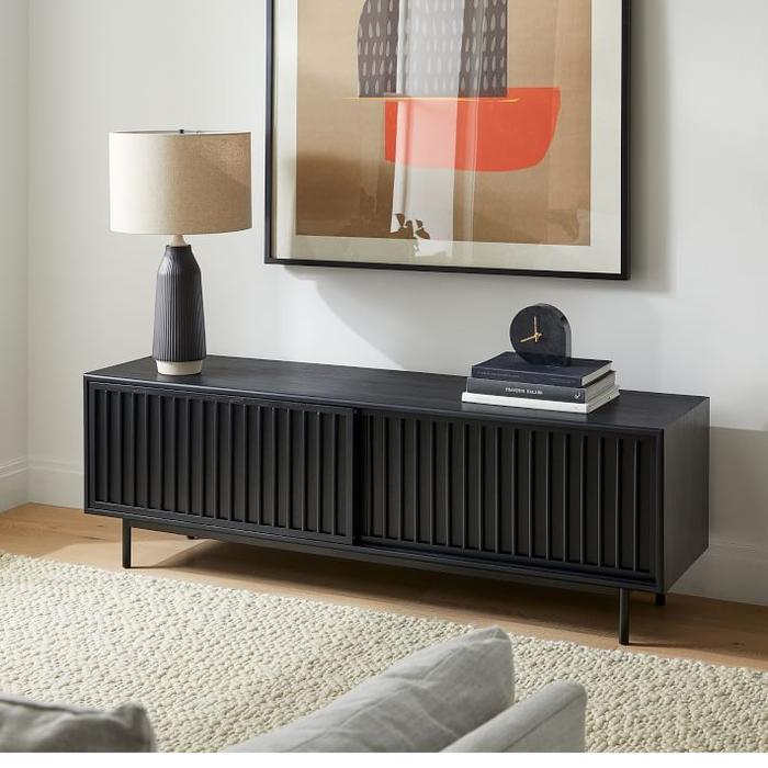 buffet tv jati industrial - meja tv modern jati - cabinet console tv jati