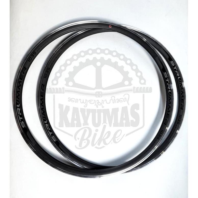 Pedalmaniaa- Rims - Velg 700 Road Bike Strummer 1035 Aeroroad 32 Hole Sepasang