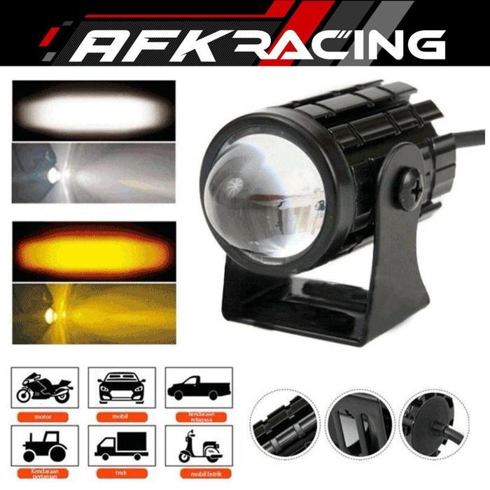 Ayoto Lampu Tembak D2 Laser 2 Warna Putih Dan Kuning F02 Bi Led Biled Model Ayoto Super Terang Motor