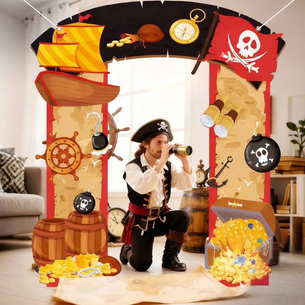 Pirate Party Door Decorations Pirate Porch Sign Banner Pirate Hanging Wall Decorations Pirate Party