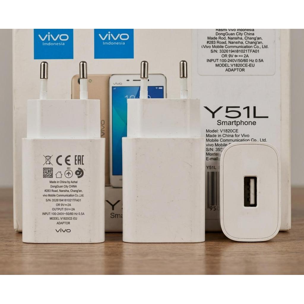 Charger Vivo V1820C-EU Original Second Fast Charging 18W 9V2A Cocok Vivo Y51L Batok Cas Ori