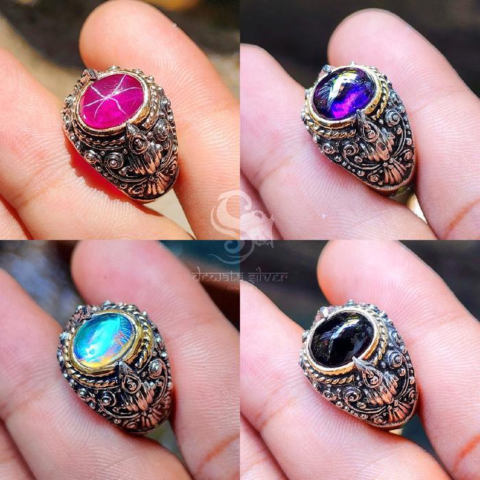 Virlokina- Batu Pengasih Cincin Dewata Silver Bali Cincin Pria Wanita Ukiran Khas Bali Asli