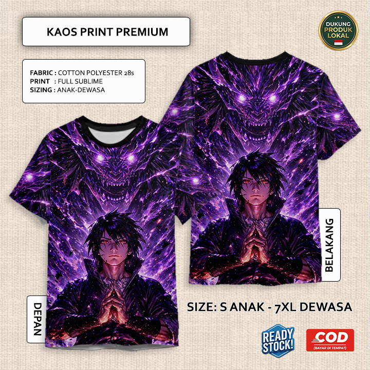 Kaos FullPrint Gambar Anime Film Kartun Naruto 4 | T Shirt AOP 3D Wallpaper Kaos Anime Naruto Untuk 