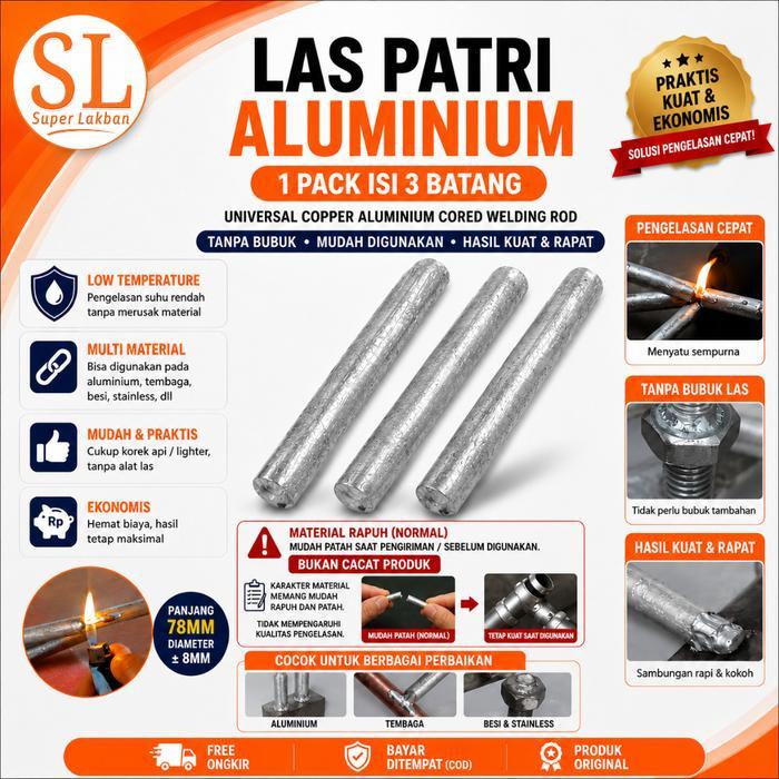 SALE Las Patri Alumunium Tambal Panci Knalpot Bolong / Las Patri Timah Bakar Sambung Aluminium