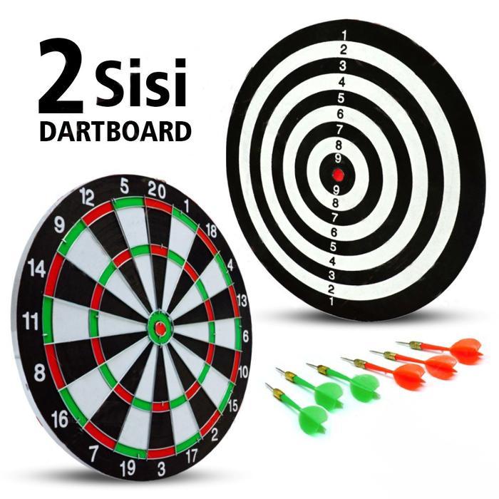 6 Jarum LemparDart Board Bahan Berbulu Dua Sisi Dart Game Dart Board 17 Inch Dart Board Dewasa