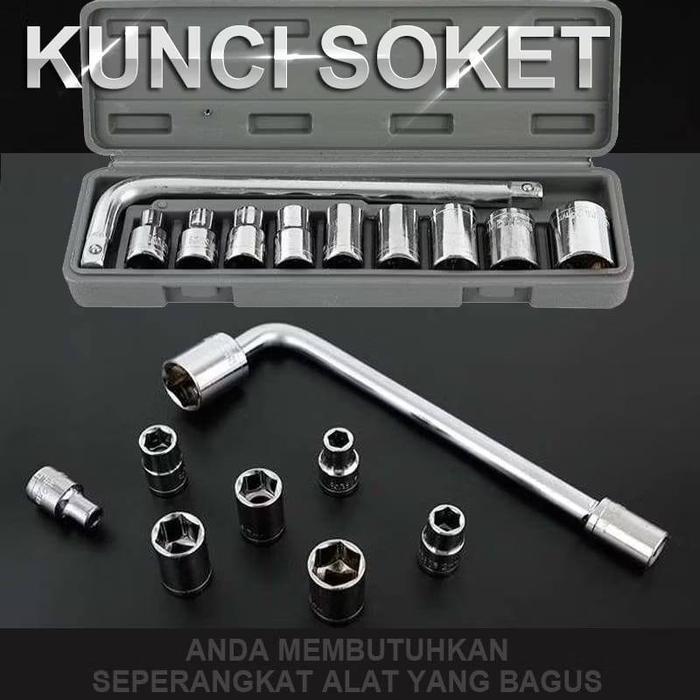SALE KUNCI SOCKET WRENCH-Kunci Socket 10 pcs dan 27 Pcs Mata Kunci Socket Set 10 Pcs