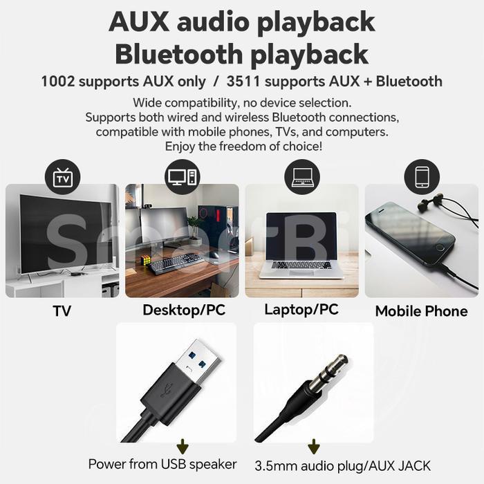 Diskon Smartbird Speaker 3511/1002 Led Pc Soundbar Wired/Wireless Bluetooth Stereo Gaming Subwoofer