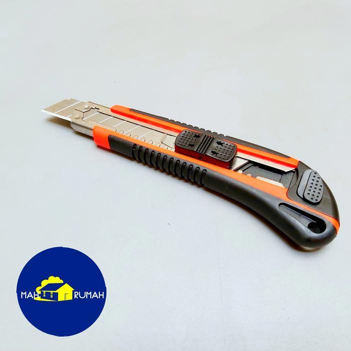 Pisau Cutter Besar Heavy Duty 18mm Bonus Refill Isi 4pcs Pisau - BISON