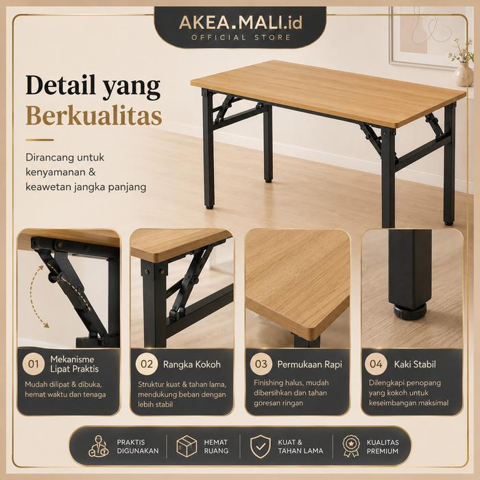 Diskon Ak [Cod] Flipper Table Meja Makan Lipat Set Koper Camping Outdoor Portable Meja Lipat Meja