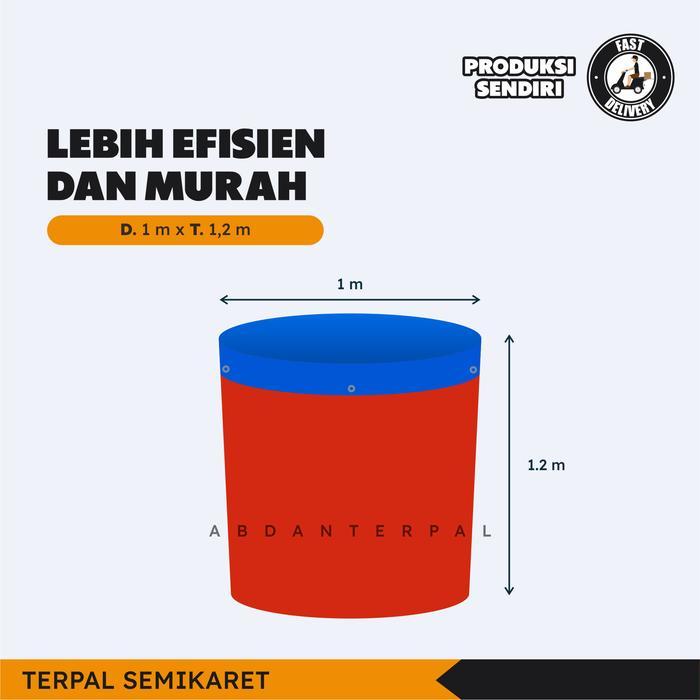 Kolam terpal bulat bioflok Diameter 1 full set (lengkap)