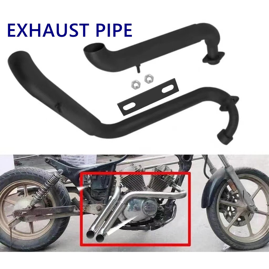 MOTORCYCLE EXHAUST PIPE SYSTEM FOR YAMAHA XV400 XV535 XV 400 XV 535 1988-2003 2004 WITH REMOVABLE