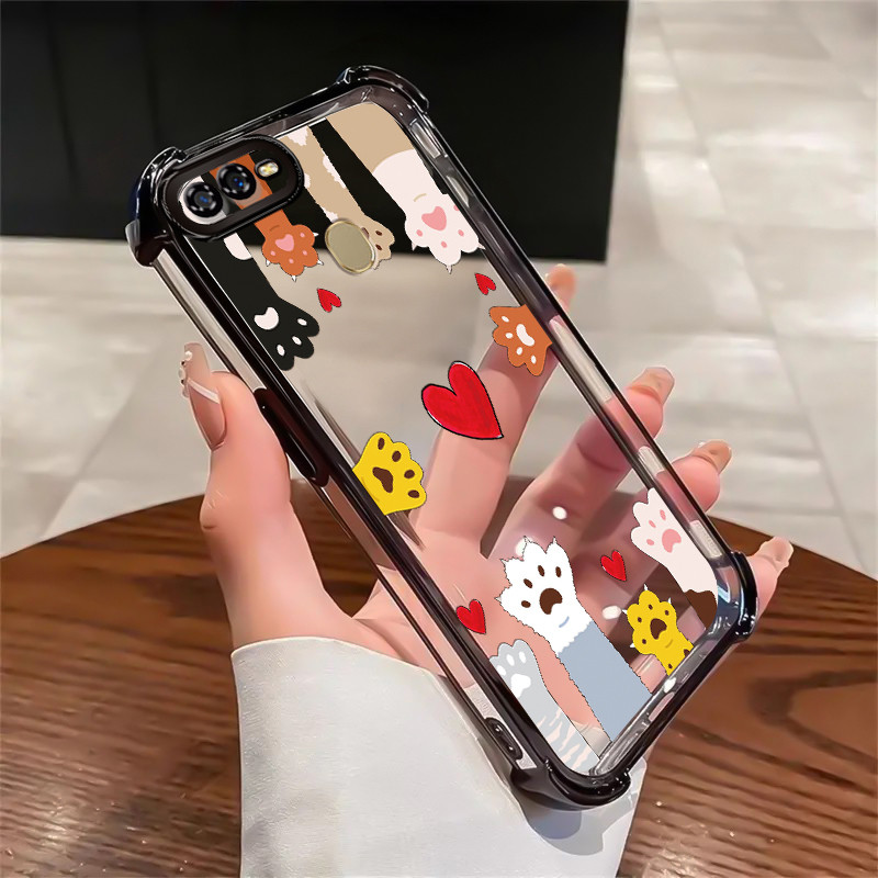 Casing Hp Untuk OPPO A7 OPPO A5s OPPO A12 OPPO A12S A11k Case Telapak Kaki Kucing Kasing silikon Air
