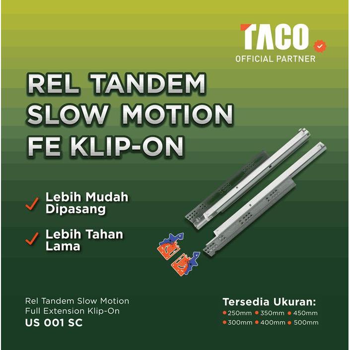 REL LACI TANDEM TACO 40 CM SOFT CLOSE SLOWMOTION FULL DOUBLE EXTENSION US 001 SC DOBEL SLOW MOTION