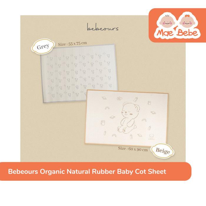 Bebeours Organic Natural Rubber Baby Cot Sheet Perlak Bayi Organik