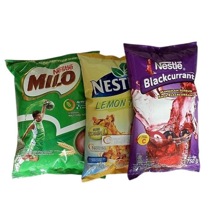 Ready Bundling 1 Milo Complete Mix 960gr & 1 Nestea Lemon Tea 1kg & 1 Nestle Blackcurrant 750gr