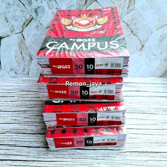 Buku Tulis Big Boss Campus 50 Lembar Isi 10 Buku Campus Boxy Panjang / Buku Big Boss Terbaru