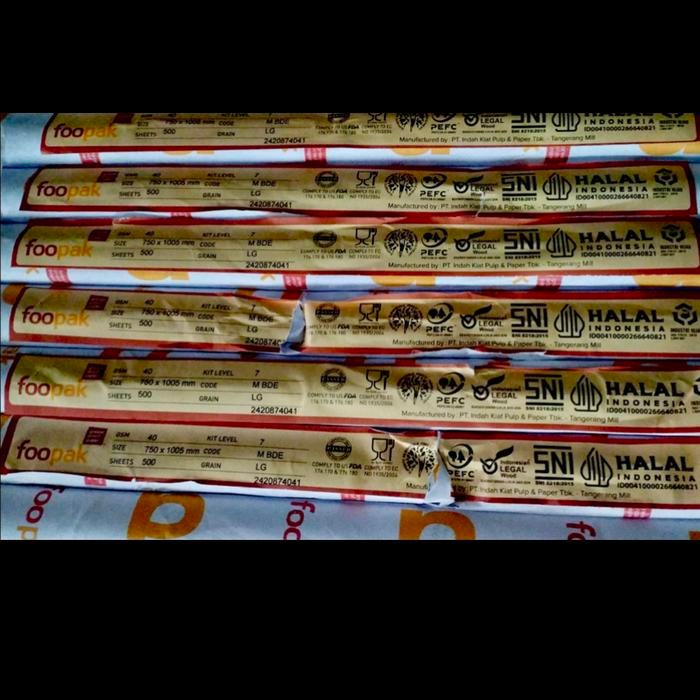 

Greaseproof Paper / GPW 40gr FOOPAK, size 75x100cm