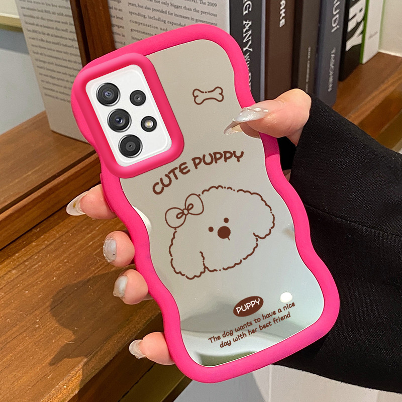 Casing HP Untuk Samsung A52 4G A52 5G A52s Case curly wave Macaron Softcase Silikon Kasing Girl Mirr