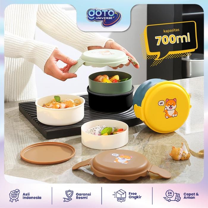 Goto [COD] Hachi Lunch Box Bento Tempat Bekal Makan Anak Lucu Anti Tumpah