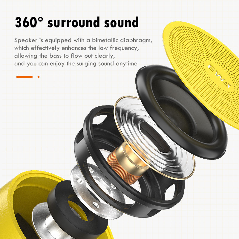 EWA LINE A103 Wireless Bluetooth Speakers  5.0 USB Mini Portable Bass Super Long Play Metal Speaker 