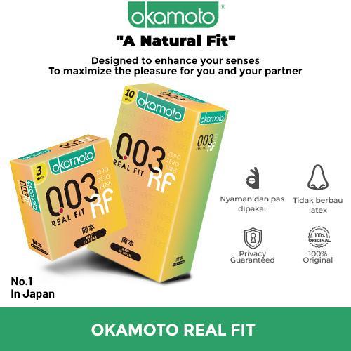 xm21- Okamoto Kondom 003 Real Fit - 2 Pcs - Kondom Tipis Jepang
