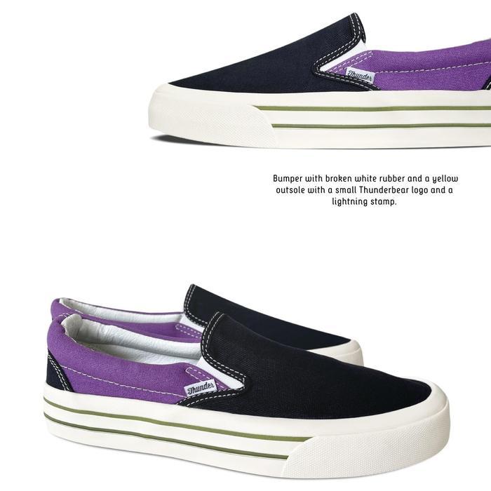 Sepatu Thunderbear - Slip On Voltaire Purple Dx Canvas Flat Shoes Pria Sneakers