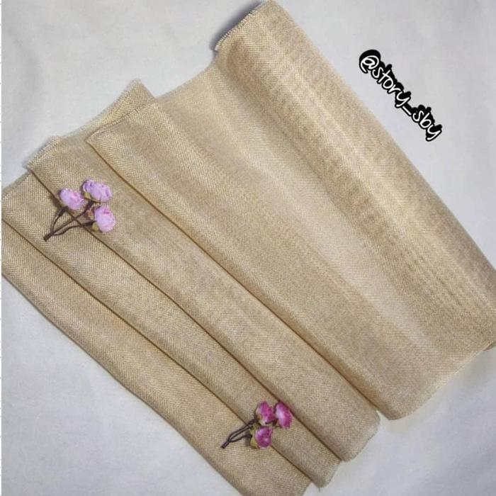 1 Roll - 10 Yard 48 Cm Kain Goni Coklat Keemasan