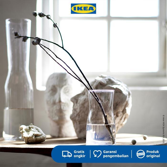IKEA TIDVATTEN Vas Bunga Kaca Bening 30cm