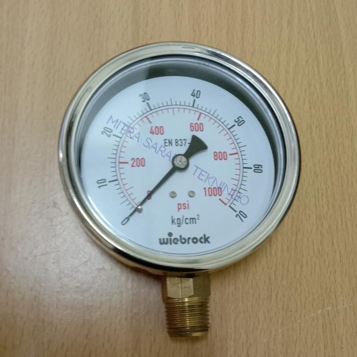 Pressure / Presure Gauge Raket Stainless 4 Inch 70 Bar 1000 Psi